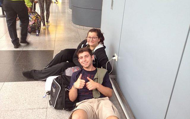 Noam Harari and Tevel Aroussi before the flight. (photo credit: Joshua Davidovich)