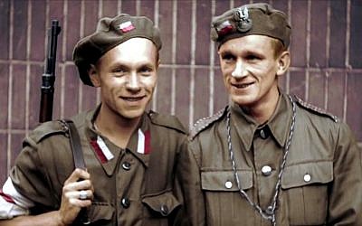 Footage from the 1944 Warsaw Uprising, enhanced by modern coloring and sound techniques (photo credit: (Warsaw Rising Museum)