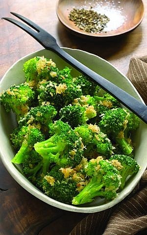 Broccoli with Panko, a lighter and crunchier bread crumb that makes vegetables into something special. (photo credit: 'Helen Nash's New Kosher Cuisine,' Overlook Press)