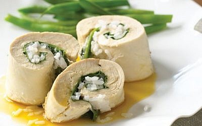 Chicken Rolls with Orange Sauce, which adds some sweetness to the poultry -- perfect for Rosh Hashanah. (photo credit: 'Helen Nash's New Kosher Cuisine,' Overlook Press)