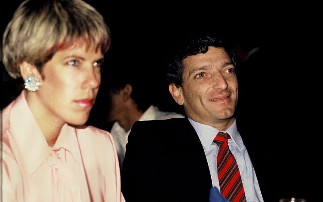 Amiram Nir, in 1985, with his wife Judy Mozes (Photo credit: Moshe Shai/ Flash 90)