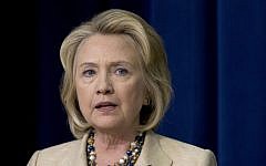 Former US secretary of state Hillary Clinton (photo credit: AP/Carolyn Kaster)