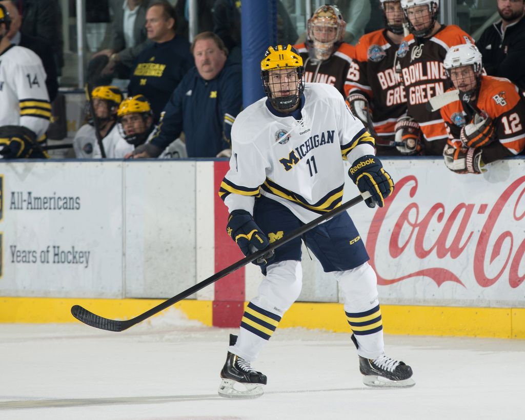 Zach Hyman has been drafted to the NHL and currently plays for the University of Michigan. (photo credit: Martin Vloet/Michigan Photography) Zach Hyman has been drafted to the NHL and currently plays for the University of Michigan. (photo credit: Martin Vloet/Michigan Photography)