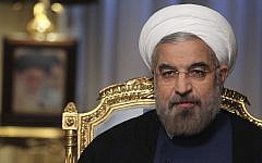 Iranian President Hassan Rouhani speaks during an interview with state television in September 2013, in Tehran, Iran (photo credit: AP/Presidency Office/Rouzbeh Jadidoleslam)
