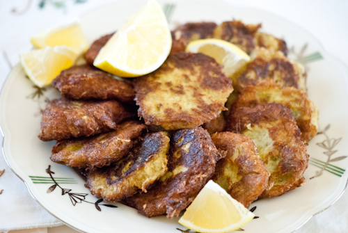 Leek patties are part of the Rosh Hashana series of blessings (photo credit: Katherine Martinelli/Cook In Israel)