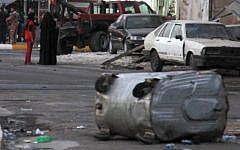 Illustrative photo of a car bombing in the Karradah neighborhood of Baghdad, Iraq (photo credit: AP/Hadi Mizban)