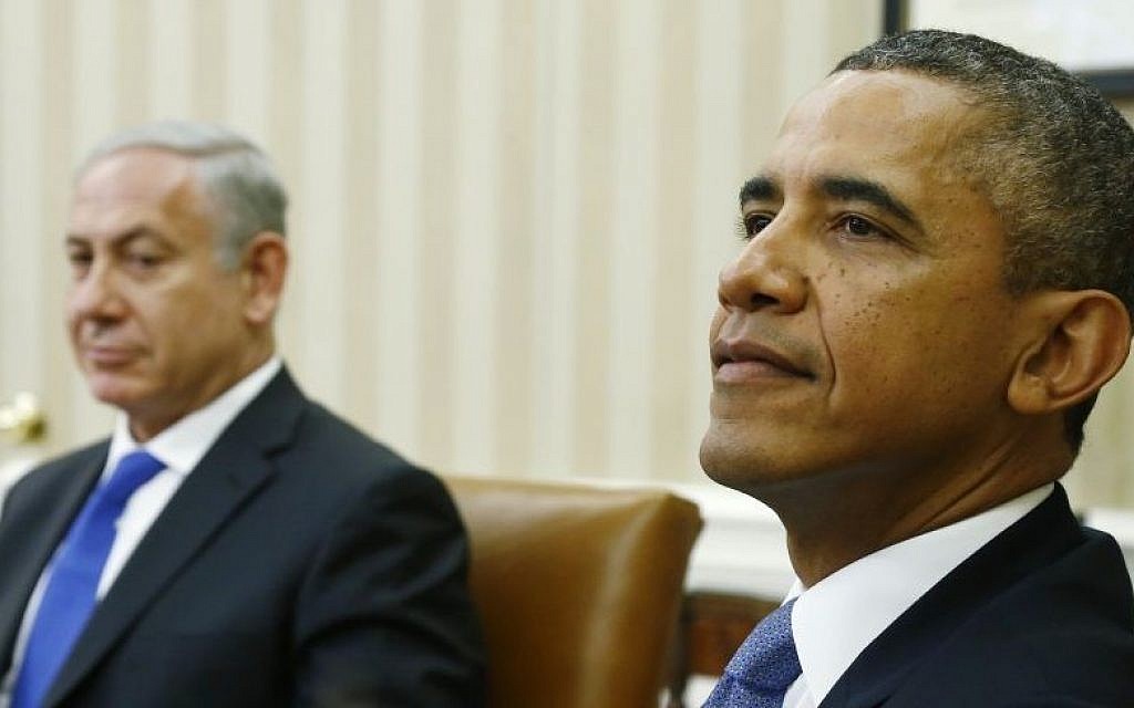 US President Barack Obama (right) and Prime Minister Benjamin Netanyahu (left) prepare for a press session in the White House in Washington, DC, September 30, 2013. (AP/Charles Dharapak) US President Barack Obama (right) and Prime Minister Benjamin Netanyahu (left) prepare for a press session in the White House in Washington, DC, September 30, 2013. (AP/Charles Dharapak)