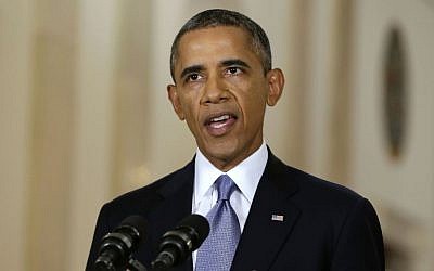 President Barack Obama speaking in the White House in Washington, Tuesday, September 10, 2013. (photo credit: AP/Evan Vucci)