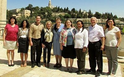 Members of Jerusalem's Ometz Lev faction (from left to right): Susan Silverman, Tehila Mazal, Shlomo Goldman, Debby Ben Ami, Naomi Tsur, Edna Friedman, Yaffa Sahalo, David Meron and Michal Okashi-Ga'ash (photo credit: Courtesy)