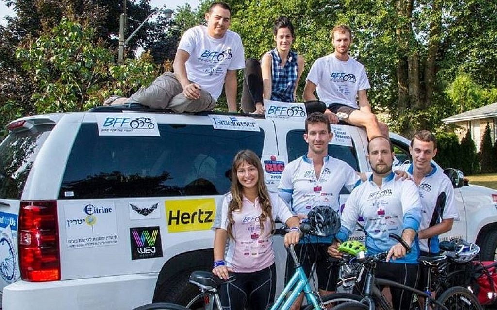 This year's 'Bike for the Fight' team on the road (photo credit: Courtesy) This year's 'Bike for the Fight' team on the road (photo credit: Courtesy)