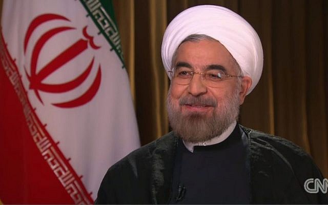 Iranian President Hasan Rouhani interviewed on CNN, September 24, 2013 (photo credit: CNN screenshot) Iranian President Hasan Rouhani interviewed on CNN, September 24, 2013 (photo credit: CNN screenshot)