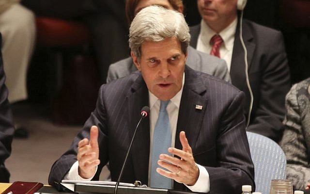 US Secretary of State John Kerry (photo credit: AP Photo/Mary Altaffer)