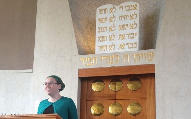 Illustrative: Maharat Ruth delivers a Rosh Hashanah sermon. (photo credit: Ben Zehavi)
