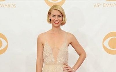 Claire Danes arrives at the 65th Primetime Emmy Awards at the Nokia Theatre, in Los Angeles, Sept. 22, 2013 (photo credit: AP/Jordan Strauss)