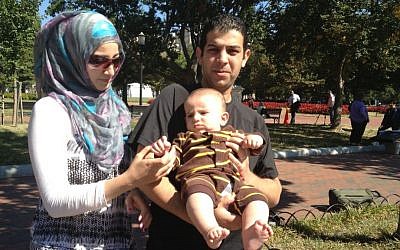 The Alskka family, outside the White House, September 30 (photo credit: Raphael Ahren/Times of Israel)