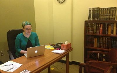 Maharat Ruth preparing to teach a class before the High Holidays. (photo credit: Ben Zehavi)