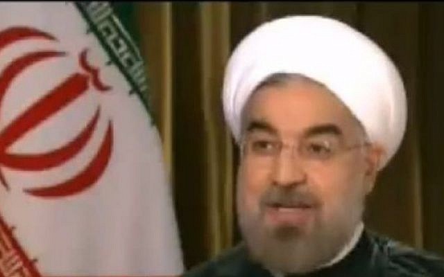Hasan Rouhani, the Iranian president, interviewed on CNN, September 24, 2013 (photo credit: YouTube screenshot) Hasan Rouhani, the Iranian president, interviewed on CNN, September 24, 2013 (photo credit: YouTube screenshot)