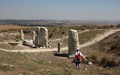 A walk along the standing stones (photo credit: Shmuel Bar-Am)