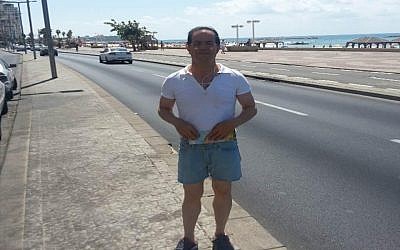 Ali Mansouri on the Tel Aviv boardwalk near the US Embassy (photo credit: Courtesy Shin Bet)
