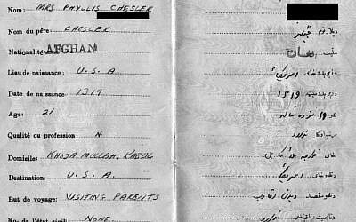 Afghan passport through which Chesler escaped the country (photo: courtesy)