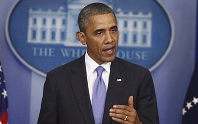 President Barack Obama briefs reporters at the White House in October. (photo credit: AP/Charles Dharapak)