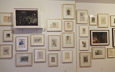 The 95 works displayed in the Boris Lurie exhibition make for a tight-packed show. (photo credit: courtesy)