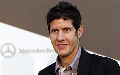 Musician Mike D arrives at Mercedes Benz's 'Transmission LA: AV CLUB' art exhibit at The Geffen Contemporary at MOCA in Los Angeles, Thursday, April 19, 2012. The exhibit was curated by Mike D of the Beastie Boys. (photo credit: AP Photo/Matt Sayles)