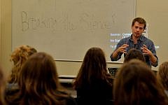 Illustrative photo of a lecture by a member of Breaking the Silence. (Gili Getz)