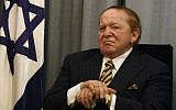US billionaire businessman Sheldon Adelson. (Flash90/File)