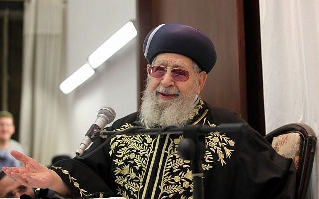 Rabbi Ovadia Yosef in Jerusalem, September 2012. (Flash90)