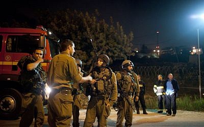 IDF forces in Psagot Saturday night. (photo credit: Flash90) IDF forces in Psagot Saturday night. (photo credit: Flash90)
