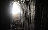 A view of a tunnel dug by Palestinians beneath the border between the Gaza Strip and Israel and recently uncovered by Israeli troops, on October 13, 2013. (photo credit: David Buimovitch/Flash90)