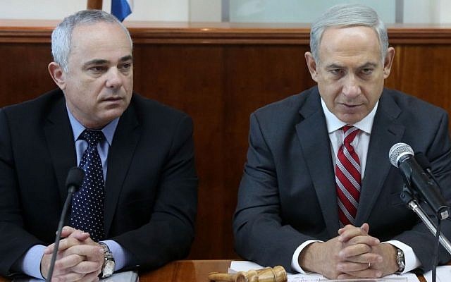 Prime Minister Benjamin Netanyahu (R) and Minister of Strategic Affairs Yuval Steinitz during the weekly cabinet meeting, at the Prime Minister's Office in Jerusalem, on October 13, 2013. (photo credit: Marc Israel Sellem/POOL/Flash90) Prime Minister Benjamin Netanyahu (R) and Minister of Strategic Affairs Yuval Steinitz during the weekly cabinet meeting, at the Prime Minister's Office in Jerusalem, on October 13, 2013. (photo credit: Marc Israel Sellem/POOL/Flash90)