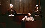 Hermann Goering on the witness stand at the Nuremberg trials (photo credit: US Government/public domain)