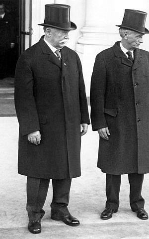 In this 1929 file photo, former President and US Supreme Court Chief Justice William Howard Taft left, and Justice Louis Brandeis, leave the White House in Washington after paying their first call on President Herbert Hoover. (photo credit: AP Photo/File)
