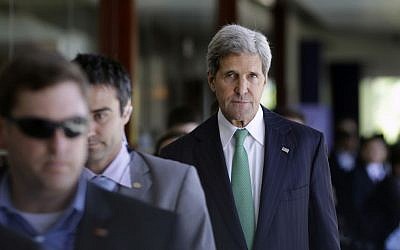 US State Secretary John Kerry (photo credit: AP/Dita Alangkara)
