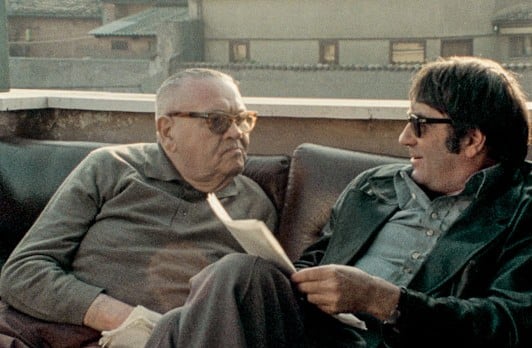 Lanzmann-1 (right) sympathetically interviews Murmelstein. (photo credit: courtesy)