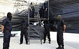 This photograph released by the Gaza Strip Interior Ministry purports to show a gallows prepared for the execution of Hani Abu Aliyan, a 28-year-old convicted of killing two people, in the Gaza Strip, Wednesday, October 2, 2013. (AP/Gaza Interior Ministry)