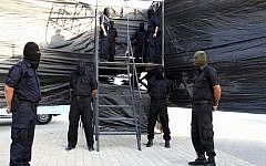 This photograph released by the Gaza Strip Interior Ministry purports to show a gallows prepared for the execution of Hani Abu Aliyan, a 28-year-old convicted of killing two people, in the Gaza Strip, Wednesday, October 2, 2013. (AP/Gaza Interior Ministry)