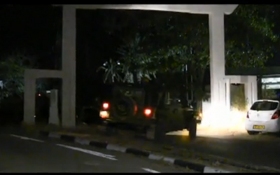 The scene of the Jordan Valley terrorist attack, early on October 11, 2013 (photo credit: Walla news screenshot)