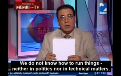 TV host Tawfiq Shoman (photo credit: screenshot/MEMRI)
