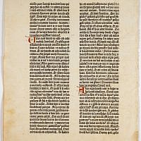 Gutenberg Bible leaf of I Samuel. Print and pigment on paper. Mainz, Germany, c. 1450. (photo credit: Green Collection, Ardon Bar-Hama) Gutenberg Bible leaf of I Samuel. Print and pigment on paper. Mainz, Germany, c. 1450. (photo credit: Green Collection, Ardon Bar-Hama)