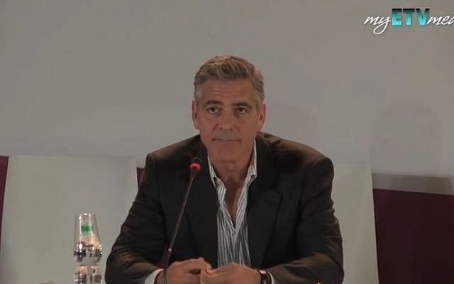 George Clooney, August 2013. (screencapture: Youtube/ myETVmedia) George Clooney, August 2013. (screencapture: Youtube/ myETVmedia)