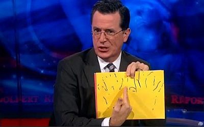 'The shamosh is not straight,' says Colbert. (photo credit: screenshot)
