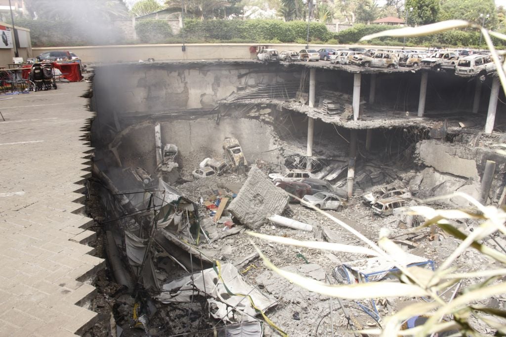The remains of cars and other debris at the Westgate mall in Nairobi, Kenya, following an attack by Islamic militants, on September 26, 2013 (photo credit: JTA/Kenyan Presidential Press Service/via Getty Images) The remains of cars and other debris at the Westgate mall in Nairobi, Kenya, following an attack by Islamic militants, on September 26, 2013 (photo credit: JTA/Kenyan Presidential Press Service/via Getty Images)