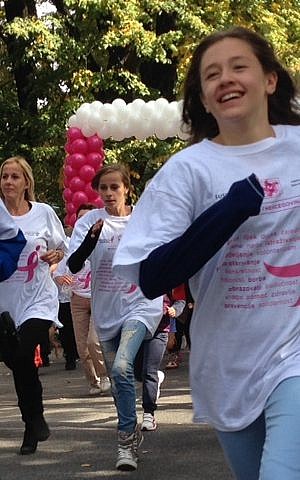 Participants in this year's Race for the Cure in Sarajevo. (photo credit: Courtesy of JDC)