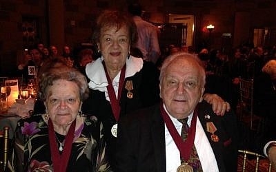 Siblings Bella Goldfischer Wagner, Ann Monka and Michael Stoll survived as Bielski partisans together with their parents and a cousin. (photo credit: Renee Ghert-Zand)
