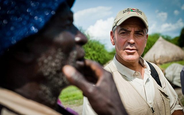George Clooney in South Sudan (photo credit: Tim Freccia/Not On Our Watch)