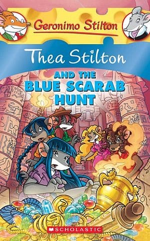 The cover of the 'Thea Stilton and the Blue Scarab Hunt'