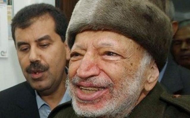 Palestinian leader Yasser Arafat prior to departure from his compound in the West Bank city of Ramallah, October 29, 2004. (photo credit: AP/Palestinian Authority/Hussein Hussein) Palestinian leader Yasser Arafat prior to departure from his compound in the West Bank city of Ramallah, October 29, 2004. (photo credit: AP/Palestinian Authority/Hussein Hussein)